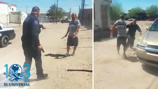 Hombre ataca con cuchillo a policía, pero este lo abate a tiros en Sonora