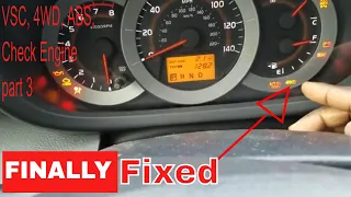 2006 to 2008 Toyota Rav4 VSC, 4WD, ABS and check engine lights on part 3.