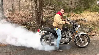 Testing Out A FREE 1979 Suzuki GS550…. Burnouts Included!