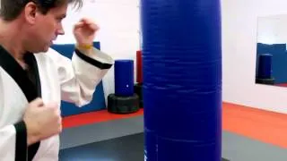 Karate Exercises With a Punching Bag