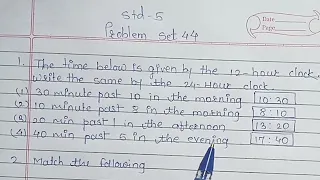 Problem set 44 class 5th maths | Chapter 10 Measuring time | Maharashtra state board