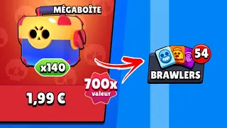 ce JEUNE ABONNÉ a FINI Brawl Stars ! grâce A CETTE OFFRE de 140 MEGA BOITES à 1€ (pack opening)