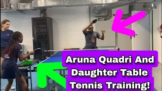 Aruna Quadri And Daughter Table Tennis Training Session