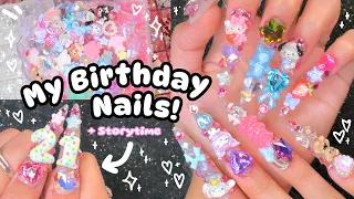 ‧₊˚‧🎂 Chunky Kawaii Junk Nails for My Birthday!! 🌈 Why this Birthday is So Special 🍰‧₊˚.