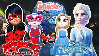 😍My Talking Angela 2 🥰💖 Elsa Frozen Queen Vs Miraculous Ladybug Vs Angela 😘 New Year Update Gameplay