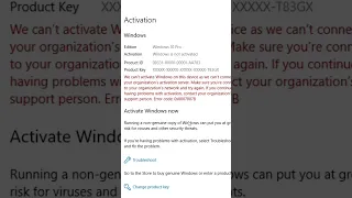 we can't activate windows on this device we can't connect to your organization...... #shorts