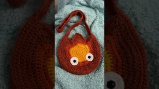 Crocheting a Calcifer bag from Howl’s Moving Castle #crochet #ghibli