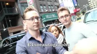 Tom Hiddleston Avengers signing autographs promoting Crimson Peak. E1autographs