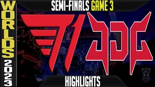 T1 vs JDG Highlights Game 3 | S13 Worlds 2023 Semi-finals | T1 vs JD Gaming G3