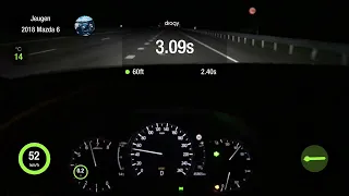 2018 Mazda 6 2.5 atmospheric 0-100 km/h acceleration with dragy
