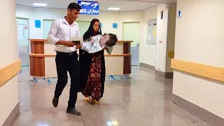 Birth of a baby, discharge of a newborn from the hospital and relatives visiting the baby