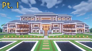 Minecraft: Huge Suburban Realistic Mansion Tutorial | Part 1