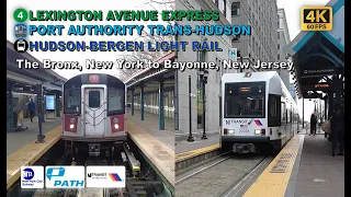 MTA, PATH & NJ Transit POV Walk: The Bronx, New York City to Bayonne, New Jersey【4K】
