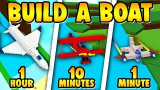 Build a Boat PLANE BUILDING CHALLENGE (1 Hour, 10 Minutes, 1 Minute)