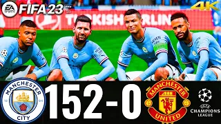 FIFA 23 - MESSI, RONALDO, MBAPPE, NEYMAR, ALL STARS | MAN CITY 152-0 MAN UNITED | UCL FINAL