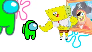 Mini Crewmate Kills 7 SpongeBob Characters | AMONG US Animation