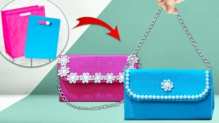 How to Make Purse from Cloth Bag | DIY Purse Bag no Sew Tutorial | Very Simple Cute Woman Bag