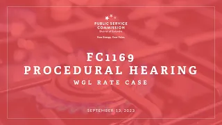 FC1169 - Procedural Hearing - 10:15 AM September 13, 2023