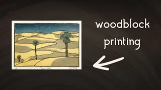 Printing “Desert Palms,” Woodblock Printmaking Process (Raw Audio)
