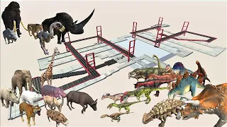 ARBS Speed Race. Three-dimensional long course with bridges! | Animal Revolt Battle Simulator