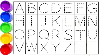 A to Z, Kids rhymes, collection forwriting along dotted lines for toddler,A for apple,b for ball..