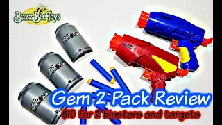 Buzz Bee Gem 2 Pack Target Kit Review [ Nerf Review ]