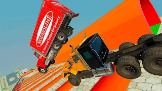 BİG TRUCKS Vs 100+ Long Speed bumps #5 BeamNG Drive