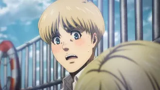 Annie And Armin flirting | Armin and Annie talk | full scene | aot s4 part 3 |annie loves armin |