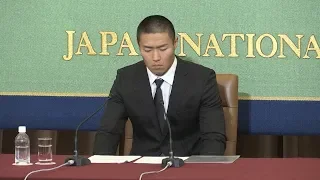 【会見全編】アメフト反則タックル問題で日大選手が記者会見（2018年5月22日）