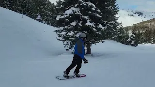 Tristan riding the Drain in Vail