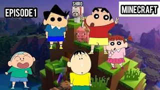 Shinchan Bo Kazama Msao Nanny Playing Minecraft Survival Series | Minecraft | Episode ~ 1