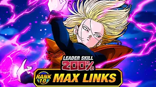 SHE IS REALLY REALLY GOOD! LEVEL 10 LINKS 100% STR ANDROID 18! (DBZ: Dokkan Battle)