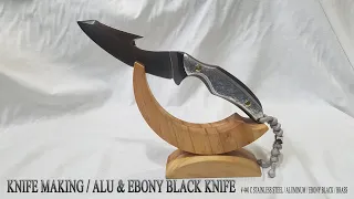 KNIFE MAKING / ALU & EBONY BLACK TACTICAL KNIFE 수제칼 만들기 # 87