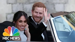 Prince Harry and Meghan Markle Head To Frogmore House In A Silver Blue Jaguar | NBC News