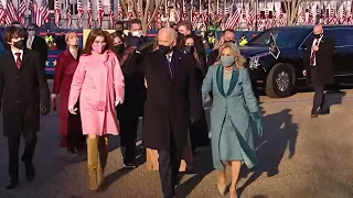 Joe Biden walks with wife to the White House: raw video