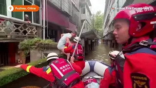 Flood victims rescued in China's Fuzhou after typhoon