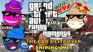 The Car Destroyer, MLG Sniping, Wet Firetrucks - GTA V Funny Moments - w/TGC Icy and Danny