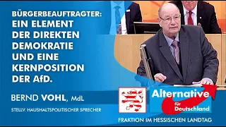 Bernd Vohl (AfD): „Ein Bürgerbeauftragter bedeutet direkte Demokratie.“