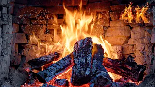 Cozy Fireplace 4K & Crackling Fire Sounds 3 Hours 🔥 Relaxing Fireplace Sounds with Warm Logs Burning