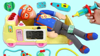 Blippi Toy Ambulance Doctor Checkup After Boo Boo & Kids Learning with Dr. Seuss Imagine Ink Book!