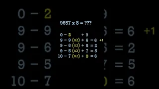 Multiplication 8 by Trachtenberg Method #shorts