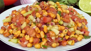 Peanut Masala Chaat - Peanut Salad Recipe - Palli Chaat - Peanut Chaat Recipe - Healthy Snack Recipe