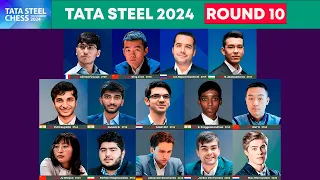 🔴 Round 10 | Tata Steel Chess 2024 | Ding, Nepom, Firouzja, Giri, Pragg, Gukesh, Abdusattorov,Wei Yi