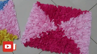Tapete de Retalhos - How to make doormats using waste clothes - DIY doormats making idea-WOW
