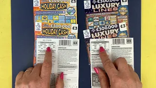 🎂🥳🎉Another fun scratch off this time between the old Holiday Cash and the new Luxury Lines🥳🎉🎂