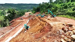 Don't miss out on this Awesome Display Mountain Road Team Excavator Trimming Slope On Hill