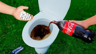 EXPERIMENTS: COCA COLA VS MENTOS IN TOILET REACTION....#StayHome#WithMe