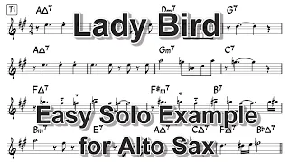 Lady Bird (Half Nelson) - Easy Solo Example for Alto Sax