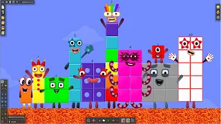 Numberblocks Puzzle Tetris Game ASMR SPACE - Numberblock 1-10 | The Floor is LAVA by Algodoo