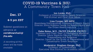 Johns Hopkins University Town Hall on COVID-19 Vaccines